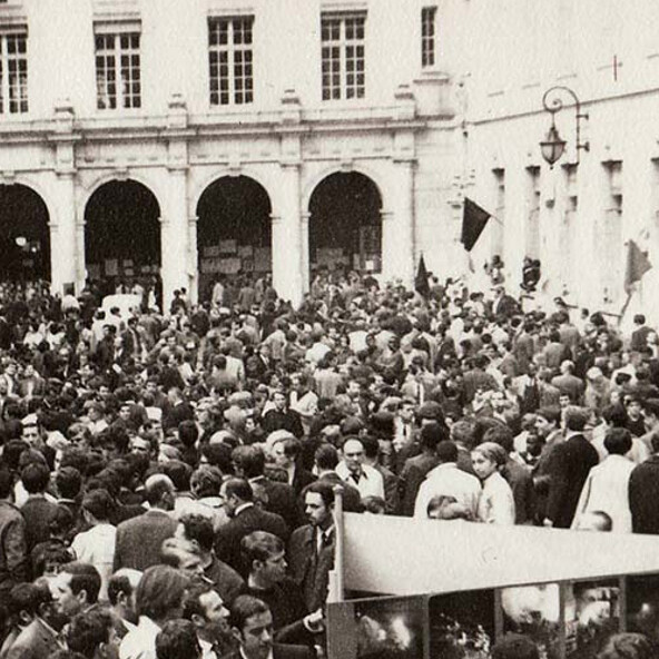 Die besetzte Sorbonne in Paris, Mai 1968