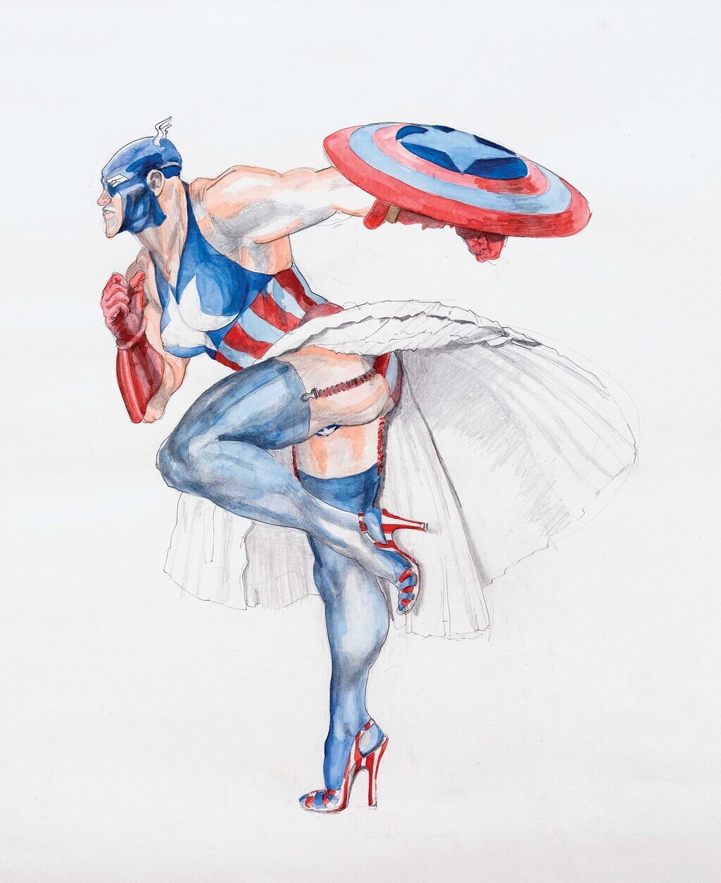 Margaret Harrison, Captain America II, 1997, © Collection particulière Courtesy Nicolas Krupp, Bâle (CH); www.e-flux.com