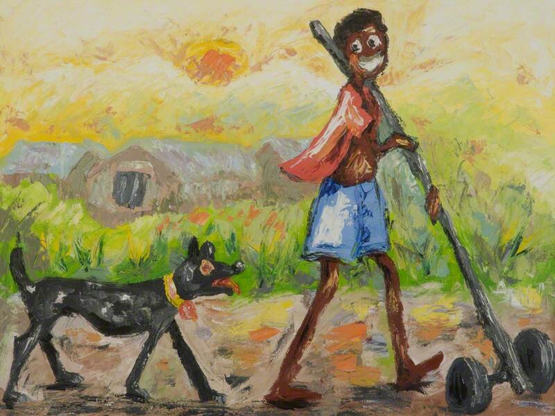 Ani Kwadwo, My Village, 2002, © Hospitalfield ; https://artuk.org/discover/artists/ani-kwadwo-b-1966